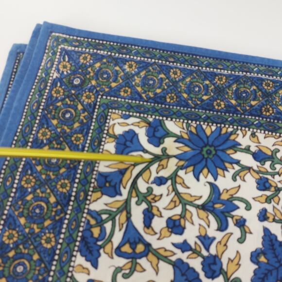 Placemats Floral Blue Tan 14x19 Home Dinner Table Ornament Tapestry - Picture 4 of 15